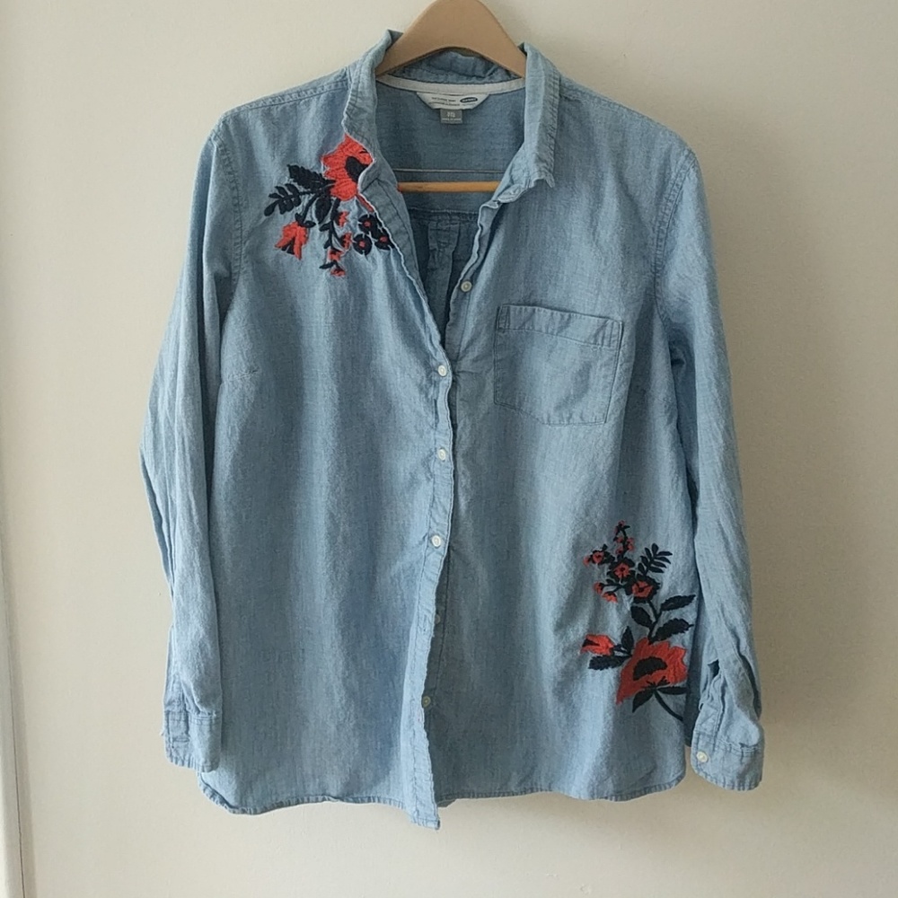 Old Navy XXL chambray long sleeve classic shirt